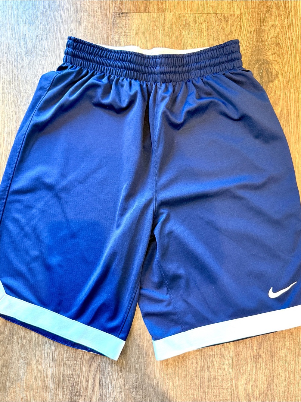 Nike Men’s Small Navy Blue Basketball Shorts with White Trim